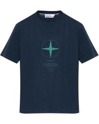 Stone Island - T-Shirt With Printed Logo - Lyst