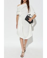 Issey Miyake - Asymmetrical Dress With Draping - Lyst