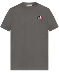 Moncler - T-Shirt With Logo Patch - Lyst