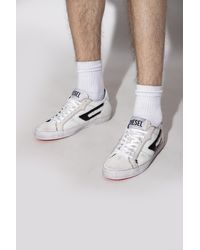 DIESEL Leather Sneakers in White for Men | Lyst