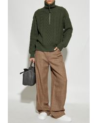 Loewe - Wool Trousers With A Check Pattern - Lyst