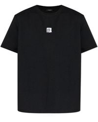 Balmain - T-Shirt With Embroidered Logo - Lyst