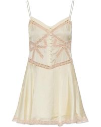 Self-Portrait - Short Dress With Lace Inserts - Lyst