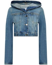 Alaïa - Denim Jacket With Hood - Lyst
