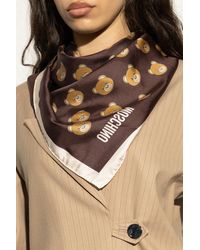 Moschino - Scarf With A Characteristic Teddy Bear Motif - Lyst