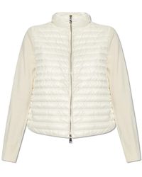 Moncler - Down Jacket With Wool Sleeves, - Lyst