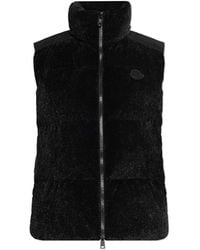 Moncler - Down Vest With Lurex Thread - Lyst