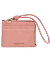 MICHAEL Michael Kors - Leather Card Holder With Logo - Lyst