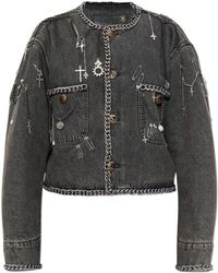 R13 - Denim Jacket With Appliqués - Lyst