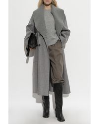 Lanvin - Wool Coat With Detachable Collar - Lyst