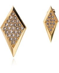 Versace - Brass Earrings With Shimmering Crystals - Lyst
