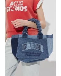 Ganni - Shopper Bag With Logo - Lyst