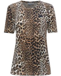Ganni - T-Shirt With Patch - Lyst