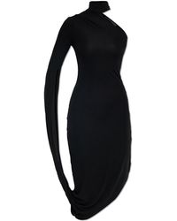 alexander wang ruched one shoulder halter dress Alexander Wang Ruched One Shoulder Halter Dress in Campfire