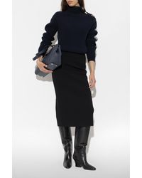 Ferragamo - Sweater With Decorative Fastening On The Shoulder - Lyst