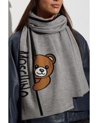 Moschino - Scarf With A Characteristic Teddy Bear Motif - Lyst