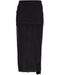 Valentino Garavani - Silk Skirt With Lace Trim - Lyst