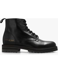 Common Projects - Leather Combat Boots - Lyst