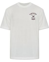 Lacoste - T-Shirt With Embroidered Logo - Lyst