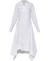 Loewe - Asymmetrical Dress With Belt - Lyst