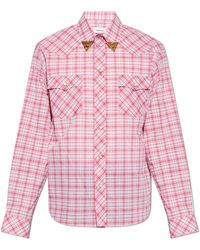 Versace - Checked Pattern Shirt - Lyst