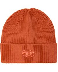 DIESEL Logo-patched Beanie - Orange