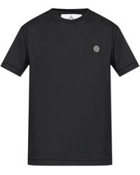 Stone Island - T-Shirt With Logo Patch - Lyst