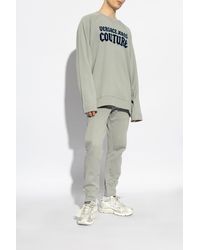 Versace Jeans Couture - Sweatshirt With Logo And Velvet Finish - Lyst