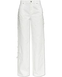 Blumarine - Jeans With Lace Inserts - Lyst