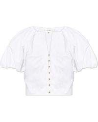 FRAME - Top With Puff Sleeves - Lyst