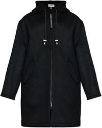 Loewe - Wool Coat With Hood - Lyst