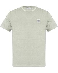 Stone Island - T-Shirt With Logo Patch - Lyst