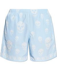 McQueen - Swim Shorts With Skull Motif - Lyst