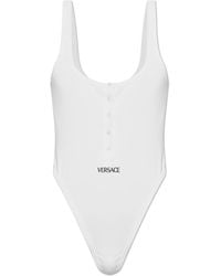 Versace - Bodysuit With Embroidered Logo - Lyst
