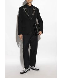 Versace - Blazer With Shimmering Appliqués - Lyst