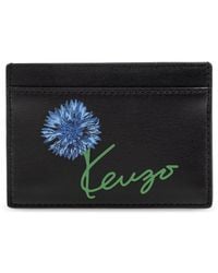 KENZO - Leather Card Holder With Logo - Lyst