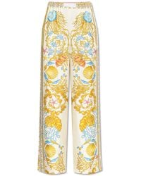 Versace - Silk Trousers With "Underwater Barocco" Print - Lyst