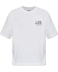 LAB C.O. OFF WHITE - T-Shirt With Printed Logo - Lyst