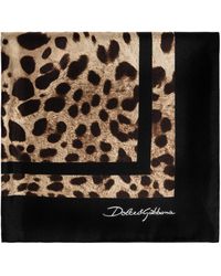 Dolce & Gabbana - Silk Scarf With Animal Motif - Lyst