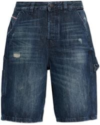 DIESEL - 'D-Livery-W-Short' Denim Shorts - Lyst