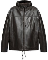 Bottega Veneta - Leather Jacket With A Hood, - Lyst