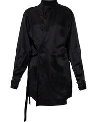 Balenciaga - Satin Shirt With Belt - Lyst