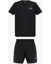 EA7 - Training T-shirt And Shorts Set, - Lyst
