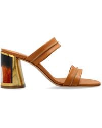 Casadei - Leather Heeled Mules Big Horn - Lyst