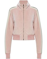 Palm Angels - Velvet Sweatshirt With Stand-Up Collar - Lyst