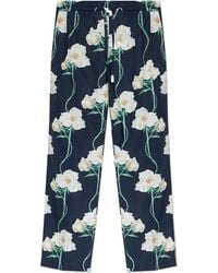 KENZO - Trousers With Floral Motif - Lyst