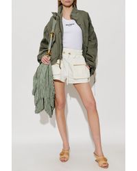 Balmain - Ribbed Top With Embroidered Logo - Lyst