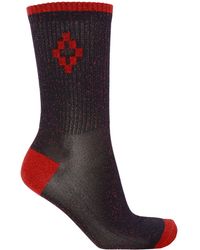 Marcelo Burlon Logo-embroidered Socks - Purple