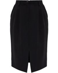 Dolce & Gabbana - Dolce & Gabbana Wool Skirt With Front Slit - Lyst