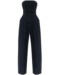 Agolde - Strapless Denim Jumpsuit - Lyst